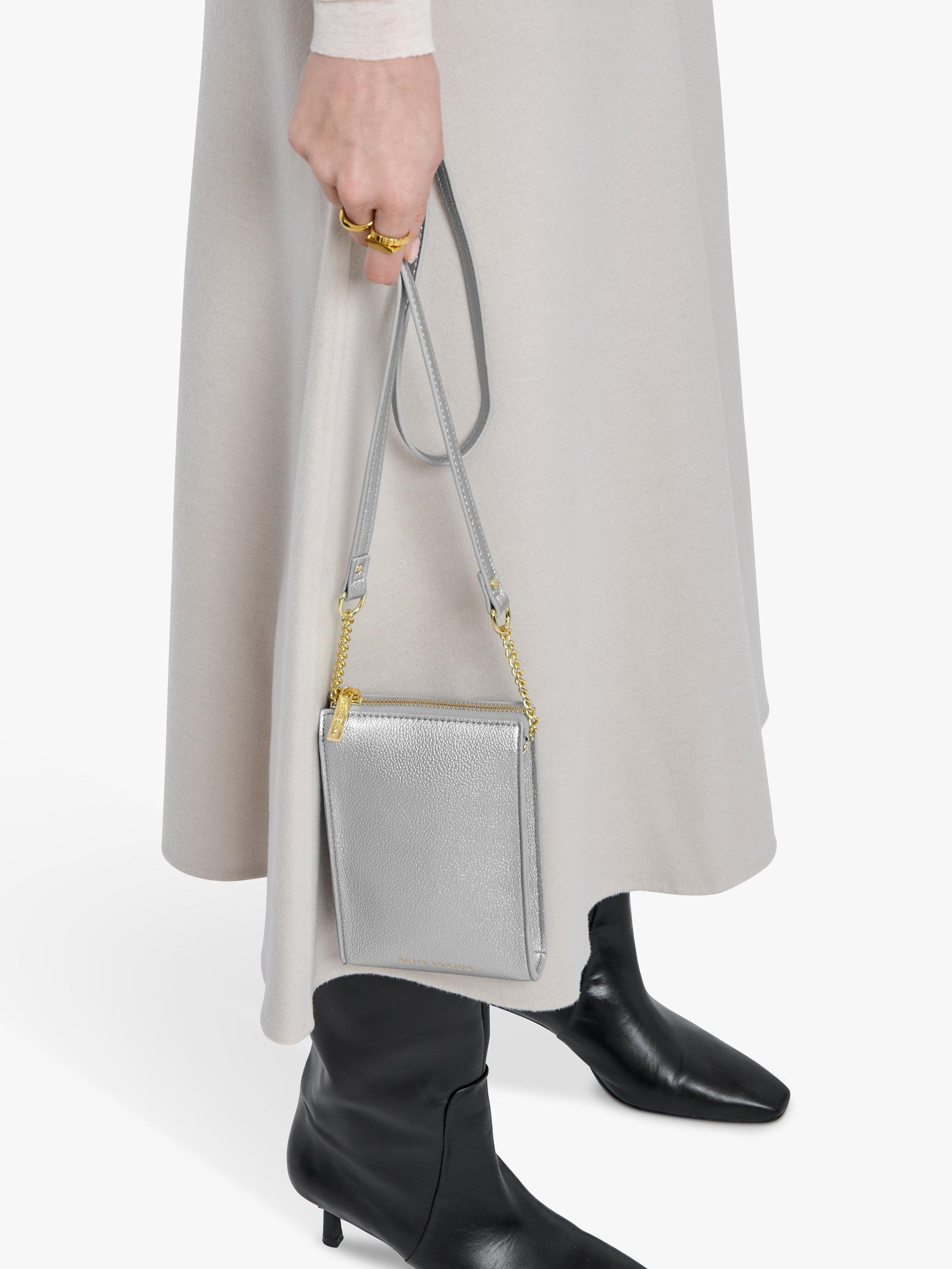 Product image 4 of 4, which shows Katie Loxton Zana Slim Crossbody Bag, Silver