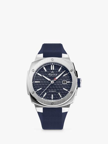 Alpina AL-525N4AE6 Men's Alpiner Extreme Date Automatic Rubber Strap Watch, Blue, Blue