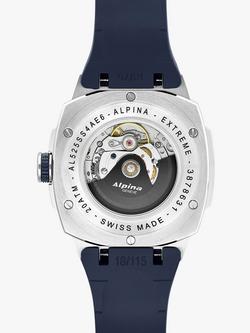 Alpina AL-525N4AE6 Men's Alpiner Extreme Date Automatic Rubber Strap Watch, Blue - view 2, Blue