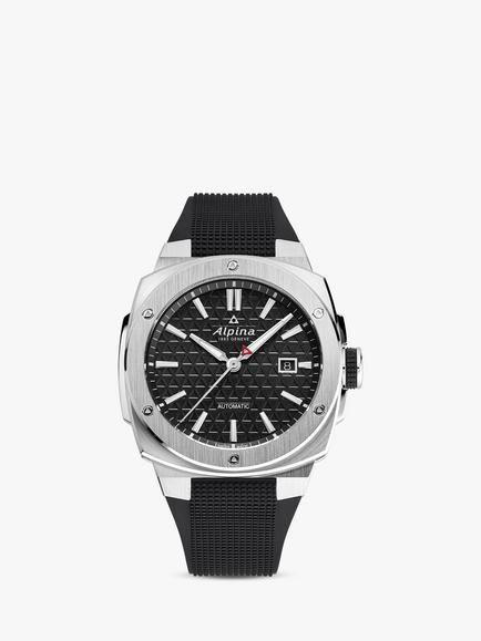 Alpina AL-525B4AE6 Men's Alpiner Extreme Date Automatic Rubber Strap Watch, Black, Black