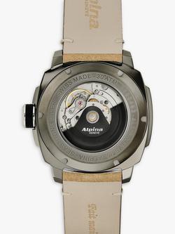 Alpina AL-525LGG4TV6 Men's Seastrong Diver 300 Automatic Date Leather Strap Watch, Brown/Grey - view 2, Brown/Grey