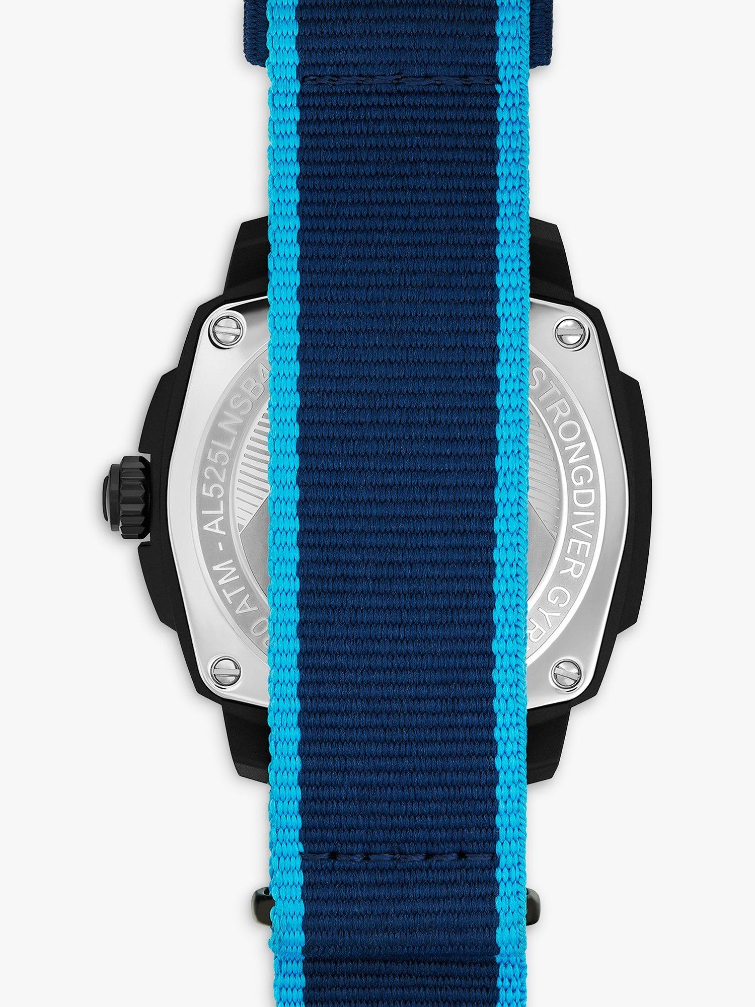Product image 2 of 3, which shows Alpina AL-525LNSB4VG6 Men's Seastrong Gyre Diver Fabric Strap Watch, Blue