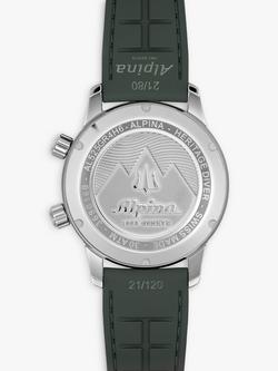 Alpina AL-520GR4H6 Men's Seastrong Diver 300 Heritage Leather Strap Watch, Green/Black - view 2, Green/Black