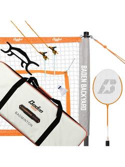 Baden Champions Badminton Set, Orange/Grey/White, Orange/Grey/White
