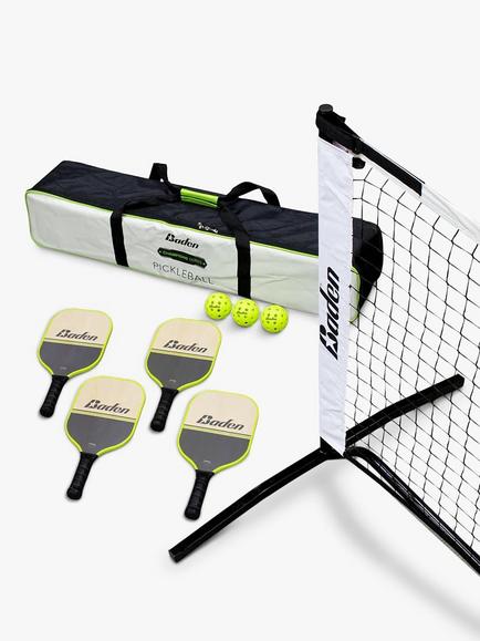 Baden Champions Pickleball Set, Black/White/Grey, Black/White/Grey