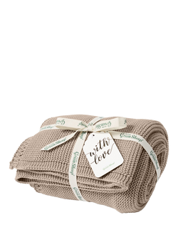 The Little Green Sheep Organic Cotton Cellular Blanket, Truffle
