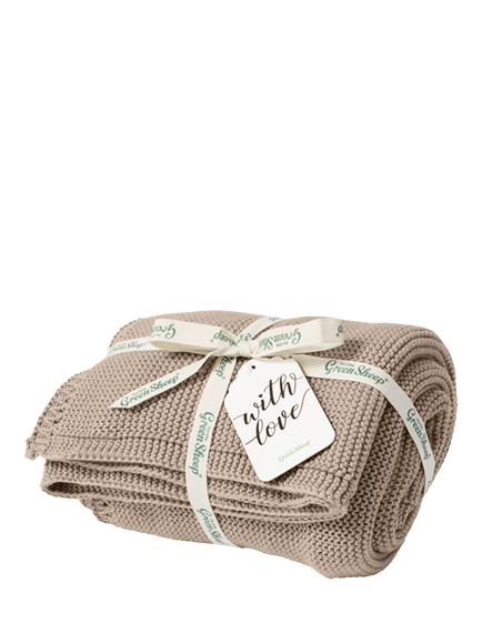 The Little Green Sheep Organic Cotton Cellular Blanket, Truffle