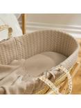 The Little Green Sheep Moses Basket Plain Fitted Sheet, Truffle