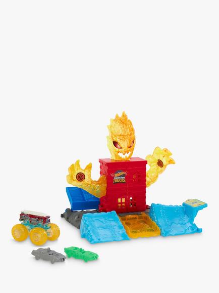 Hot Wheels Monster Trucks Power Smashers 5-Alarm Torch Tower Takedown, Multi