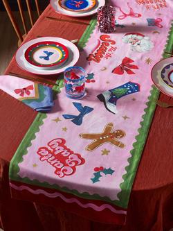 Eleanor Bowmer Fabulously Festive Icon Cotton Table Runner, 200cm - view 2, Multi
