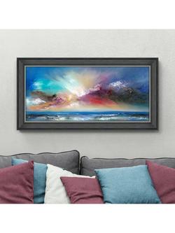 John Lewis Anna Schofield 'Blue Delight' Framed Print, 58 x 113cm, Blue/Multi - view 2, Blue/Multi