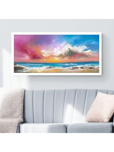 John Lewis Anna Schofield 'Follow Your Heart' Embellished Framed Print, 49.5 x 104.5cm, Pink/Multi, Multi