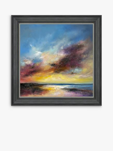 John Lewis Anna Schofield 'Postive Energy' Framed Print, 71 x 71cm, Blue/Multi, Multi