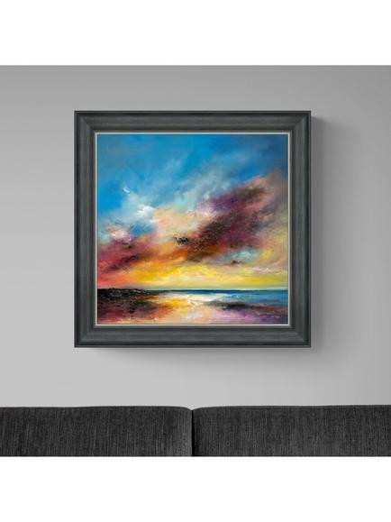 John Lewis Anna Schofield 'Postive Energy' Framed Print, 71 x 71cm, Blue/Multi - view 2, Multi