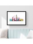 John Lewis Ilona Drew 'London Skyline' Framed Print & Mount, 53.5 x 73.5cm, Multi