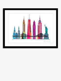 John Lewis Ilona Drew 'New York Skyline' Framed Print & Mount, 53.5 x 73.5cm, Multi, Multi