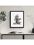 John Lewis Joanne Boon Thomas 'Yoga Lady' Framed Print & Mount, 53.5 x 43.5cm, Black/White