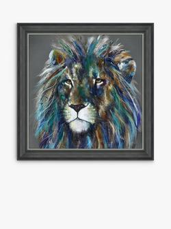 John Lewis Louise Luton 'Akiki' Lion Framed Print, 83 x 83cm, Multi, Multi