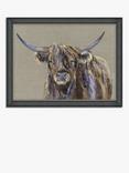 John Lewis Louise Luton 'Archie' Highland Cow Framed Print, 86 x 112cm, Brown/Multi