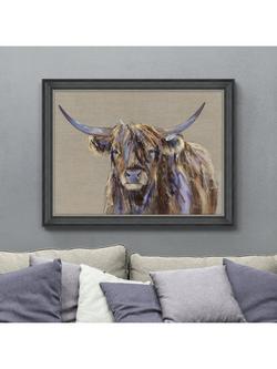 John Lewis Louise Luton 'Archie' Highland Cow Framed Print, 86 x 112cm, Brown/Multi - view 2, Brown/Multi