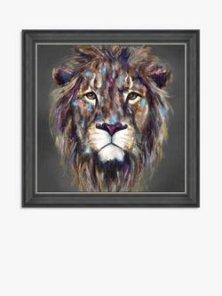 John Lewis Louise Luton 'Kendi' Lion Framed Print, 83 x 83cm, Brown/Multi, Brown/Multi