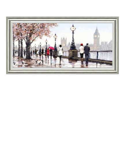 John Lewis Richard Macneil 'Thames View' Framed Print, 55 x 110cm, Multi, Multi