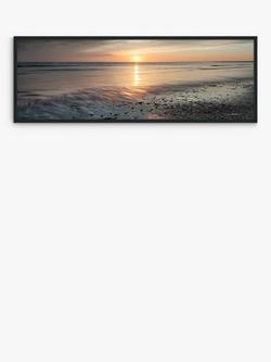 John Lewis Mike Shepherd 'Ebb & Flow' Framed Canvas Print, 44 x 124cm, Orange/Multi, Orange/Multi