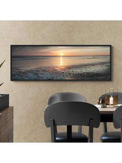 John Lewis Mike Shepherd 'Ebb & Flow' Framed Canvas Print, 44 x 124cm, Orange/Multi - view 2, Orange/Multi