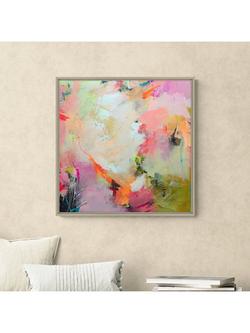 John Lewis Natasha Barnes 'Cherry Blossom' Abstract Framed Canvas Print, 64 x 64cm, Pink/Multi - view 2, Pink/Multi