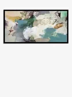 John Lewis Natasha Barnes 'Evergreen' Abstract Framed Print, 63.5 x 123.5cm, Green/Multi, Green/Multi