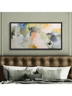 John Lewis Natasha Barnes 'Formation' Abstract Framed Canvas Print, 66 x 126cm, White/Multi - view 2, White/Multi