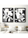 John Lewis PI Studio 'Concept' Abstract Framed Print, Set of 2, 84.5 x 64.5cm, Black/White