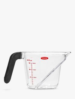 OXO Good Grips Angled Measuring Jug, 500ml, Clear/Multi - view 2, Black/Tranparent/Red