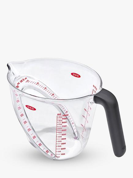 OXO Good Grips Angled Measuring Jug, 1L, Clear/Multi, Clear/Multi