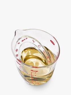 OXO Good Grips Mini Angled Measuring Jug, 60ml, Clear/Multi - view 2, Black/Tranparent/Red