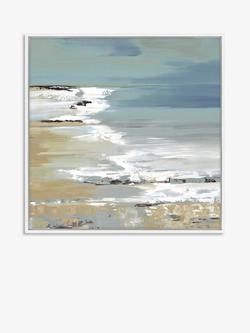 John Lewis Valeria Mravyan 'East Coast I' Framed Canvas Print, 64 x 64cm, Blue/Multi, Blue/Multi