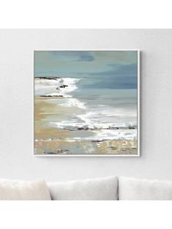John Lewis Valeria Mravyan 'East Coast I' Framed Canvas Print, 64 x 64cm, Blue/Multi - view 2, Blue/Multi