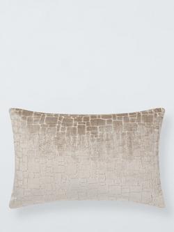 John Lewis Irregular Blocks Velvet Cushion, Champagne