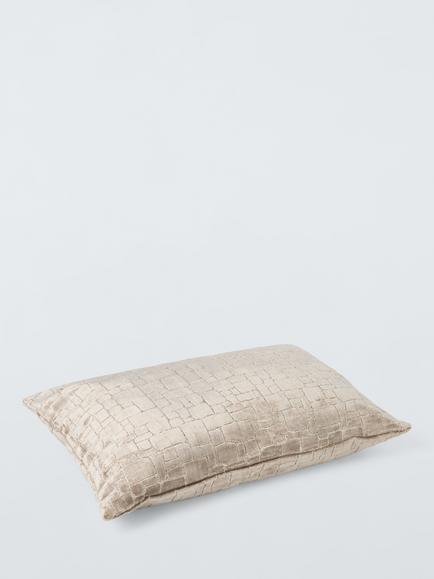 John Lewis Irregular Blocks Velvet Cushion - view 2, Champagne