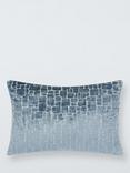 John Lewis Irregular Blocks Velvet Cushion, Navy