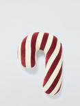 John Lewis Candy Cane Velvet Large Christmas Cushion, Red