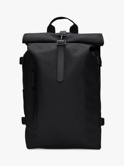 Rains Roll-Top Rucksack, 17L, Black