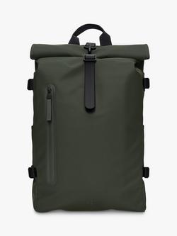 Rains Roll-Top Rucksack, 17L, Green