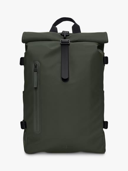 Rains Roll-Top Rucksack, 17L, Green