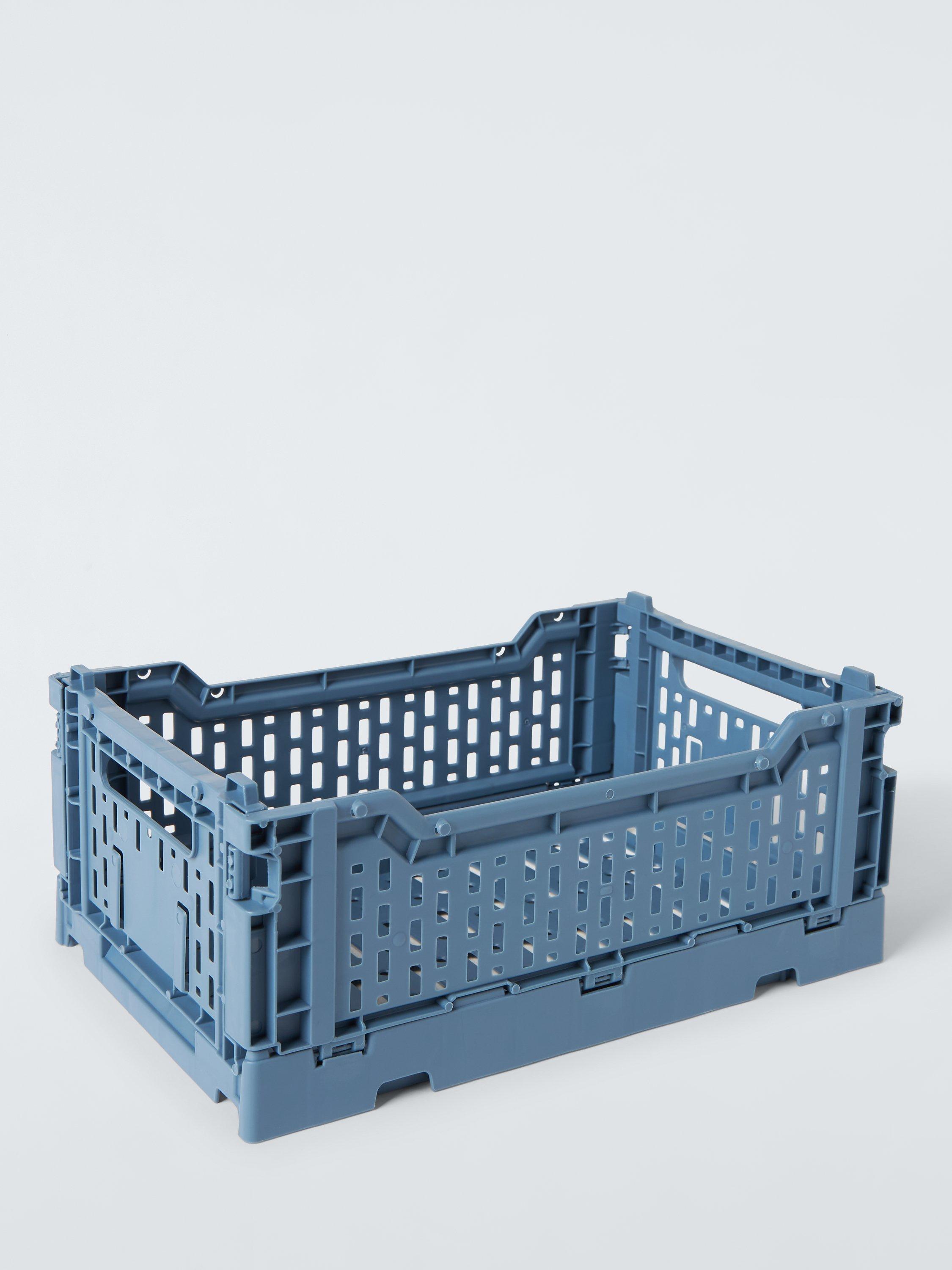 John Lewis Folding Storage Crate, Medium, Blue