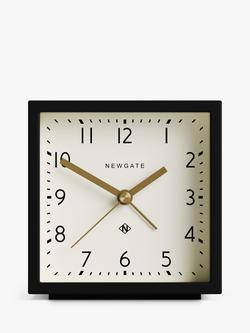 Newgate Clocks Equinox Square Alarm Clock, Black, Black