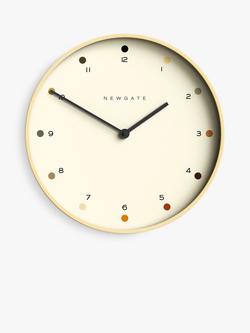 Newgate Clocks Mr Clarke Plywood Analogue Wall Clock, 45cm, Natural/Multi, Natural/Multi