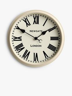 Newgate Clocks Spitalfields Roman Numeral Analogue Wall Clock, 40cm, Vanilla Cream, Vanilla Cream