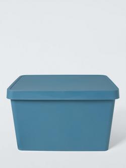 John Lewis Stackable Plastic Storage Box with Lid, Large - view 2, Blue