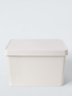 John Lewis Stackable Plastic Storage Box with Lid, Large - view 2, Ecru